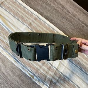 Olive Green Tactical Web Belt with Quick-Release Buckle